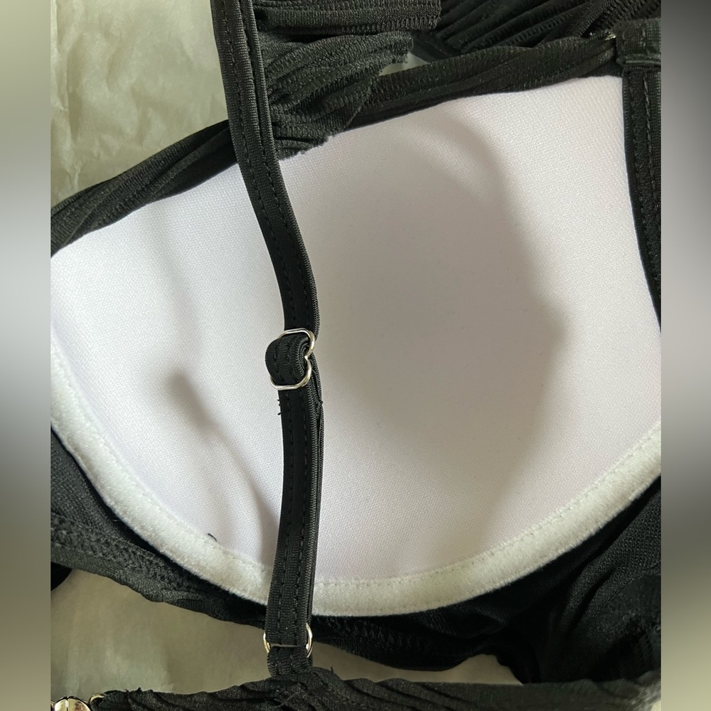 Black Ruched Push Up High Waisted Bikini Set - Picture 7 of 11